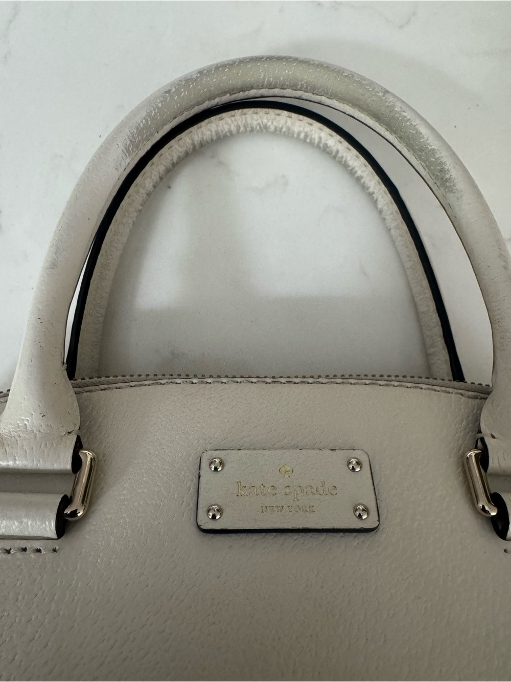 kate spade Black and Cream Dome Satchel with Convertible Strap - Picture 7 of 7